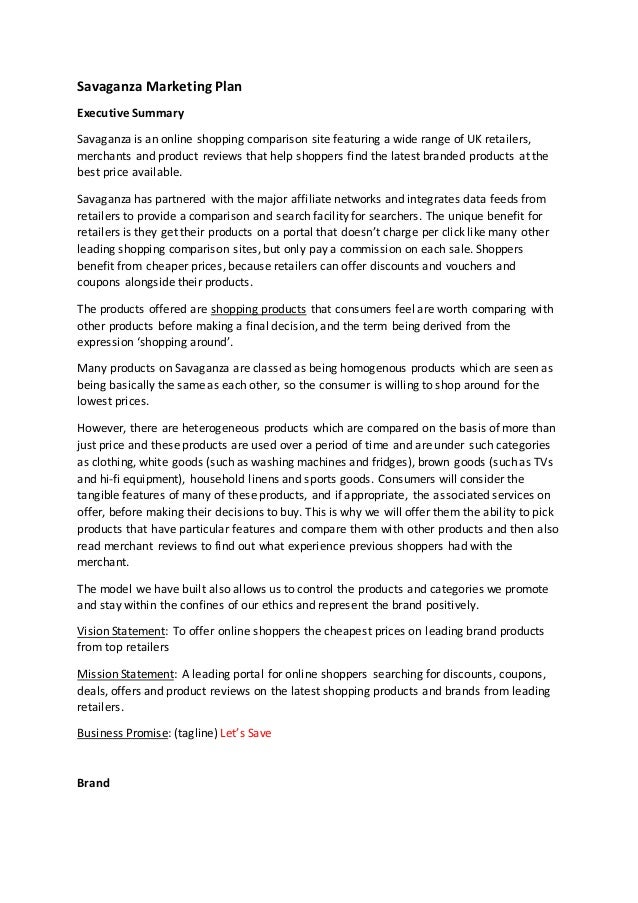 digital marketing plan example executive summary marketing plan example