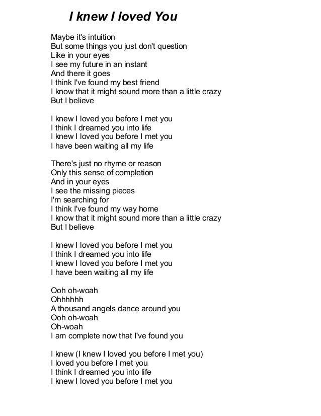 Savage Garden I Knew I Loved U savage garden i knew i loved u