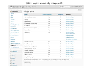 Which plugins are actually being used?  