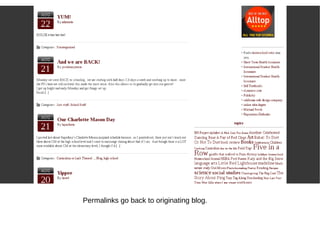 Permalinks go back to originating blog. 
