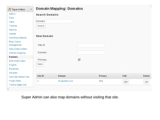 Super Admin can also map domains without visiting that site. 