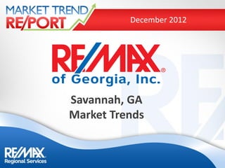 December 2012




Savannah, GA
Market Trends
 