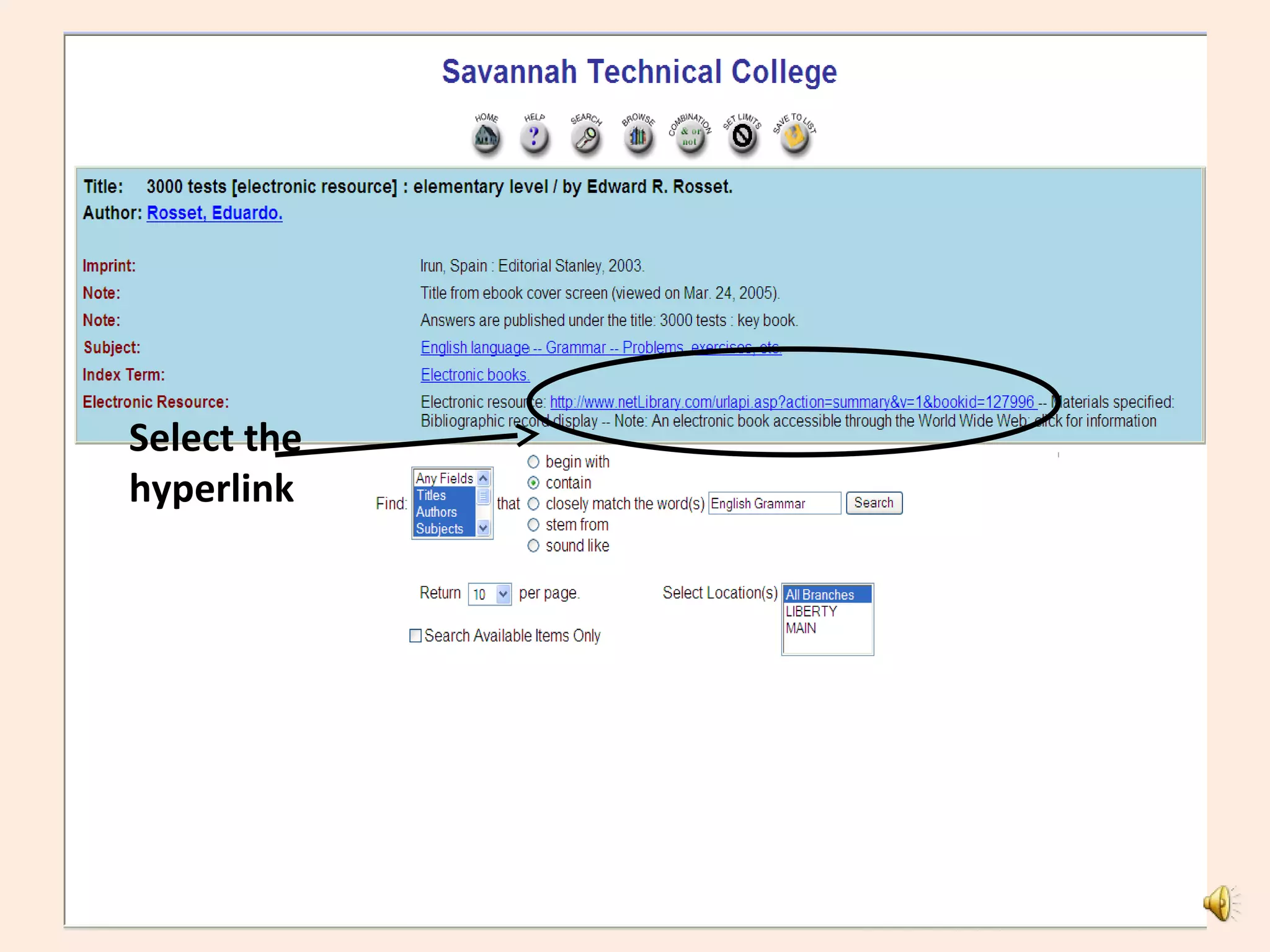 Select the
hyperlink
 