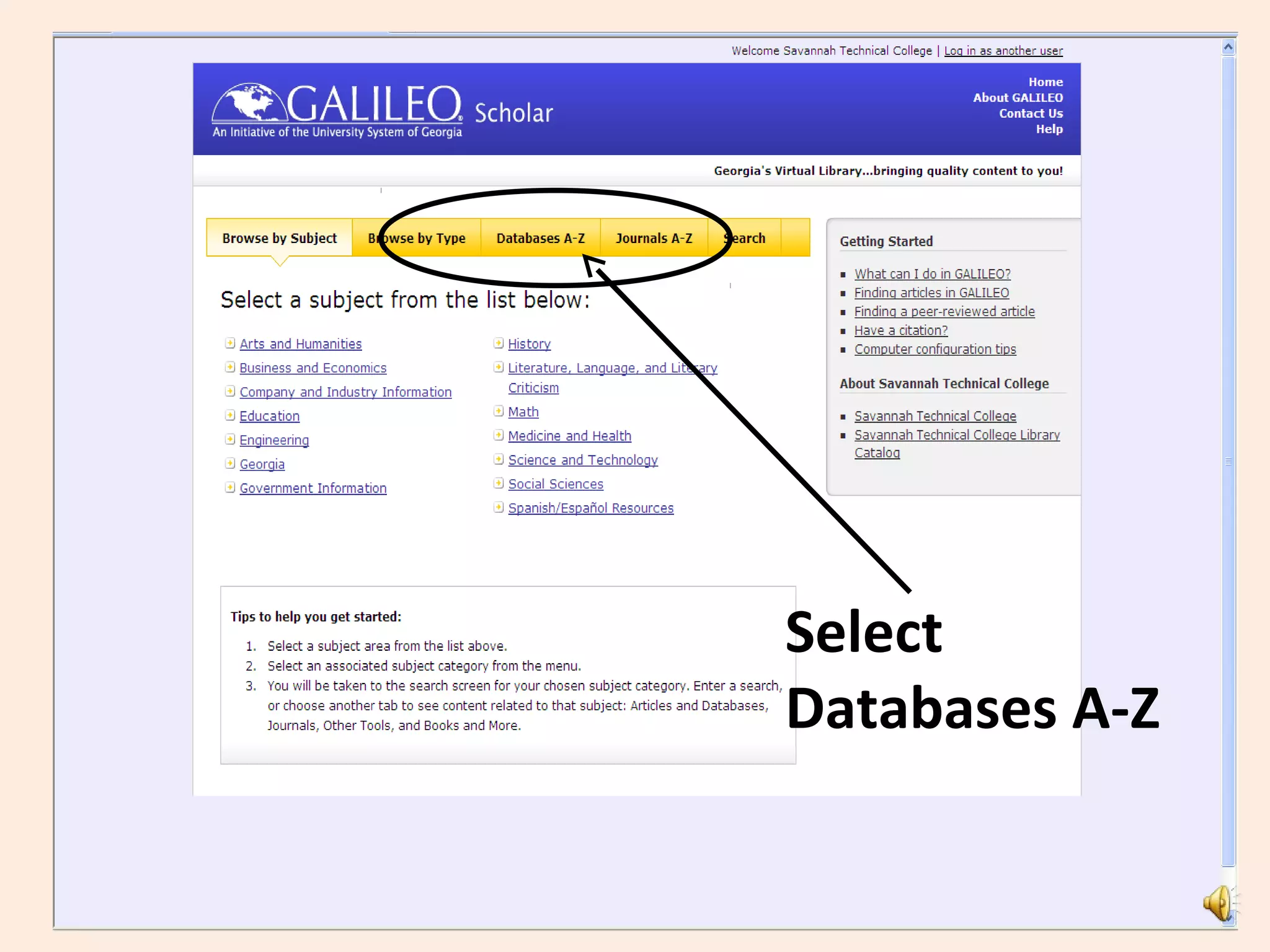 Select
Databases A-Z
 