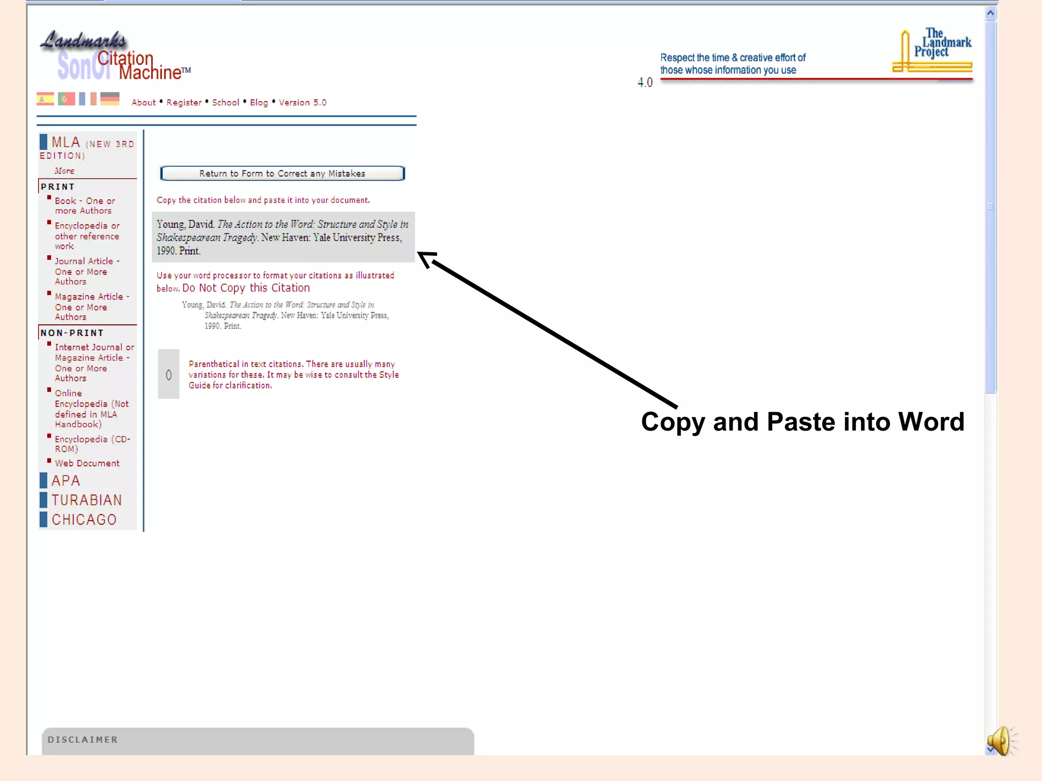 Copy and Paste into Word
 