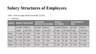 Salary Structures of Employees
 