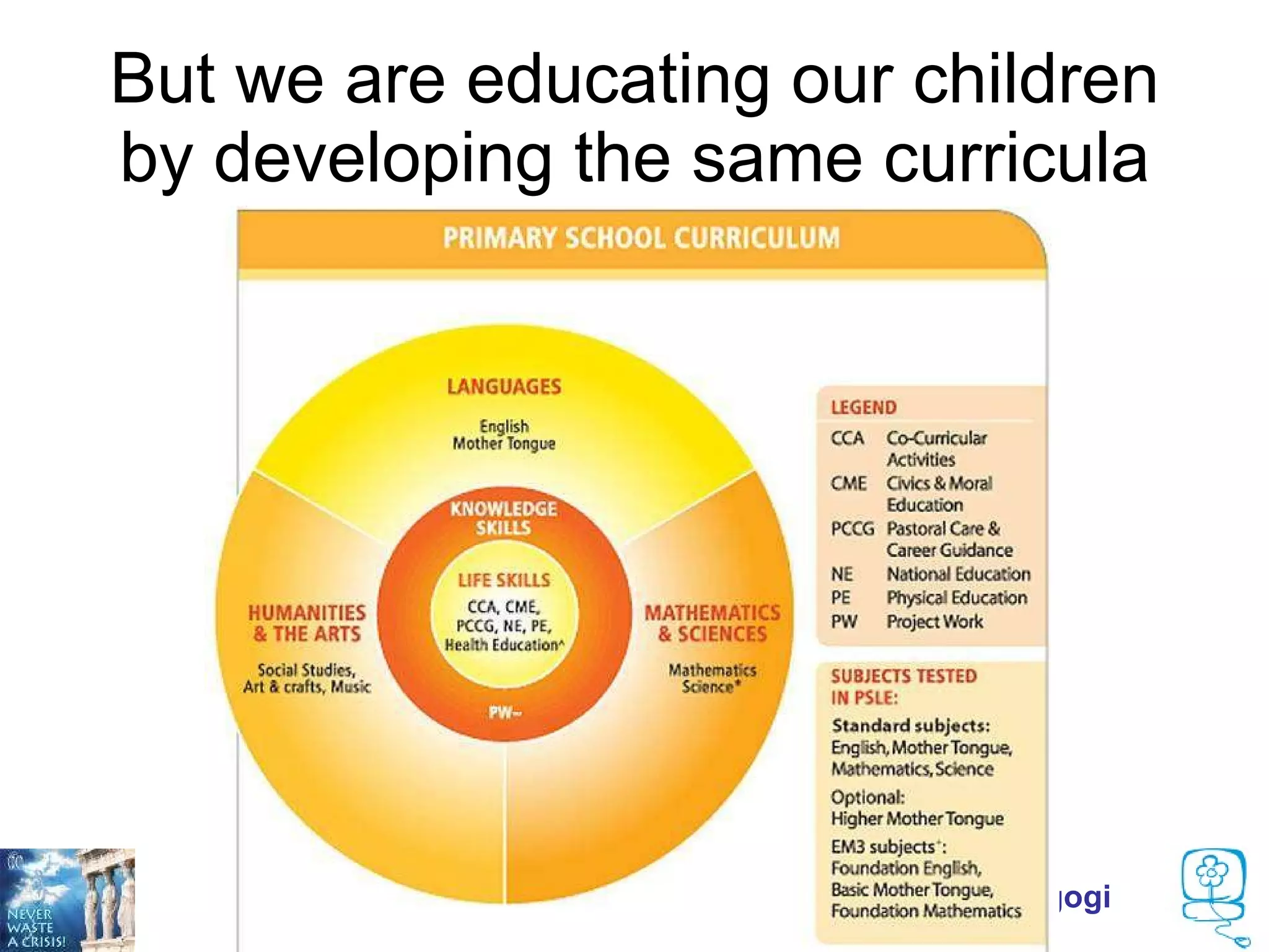 But we are educating our children
by developing the same curricula




   2011 Open Classroom Conference – Ellinogermaniki Agogi
 