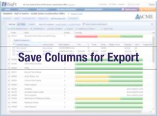 iSqFt - Bid Management - Save Columns for Export