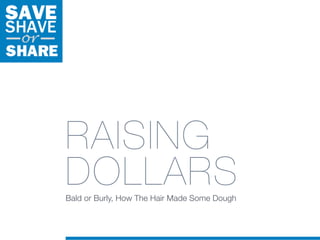 RAISING
DOLLARS
Bald or Burly, How The Hair Made Some Dough
 