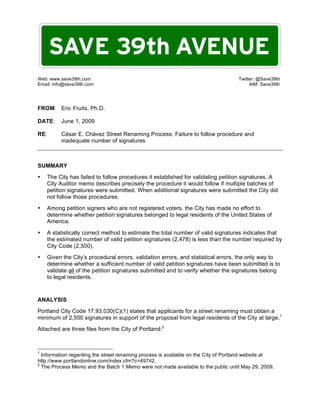 Save39th Petition Memo 090601a