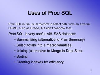 Save Coding Time with Proc SQL.ppt