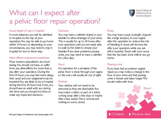 Information For You After A Pelvic Floor Repair Operation