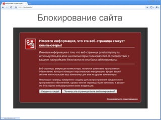 Блокирование сайта
 