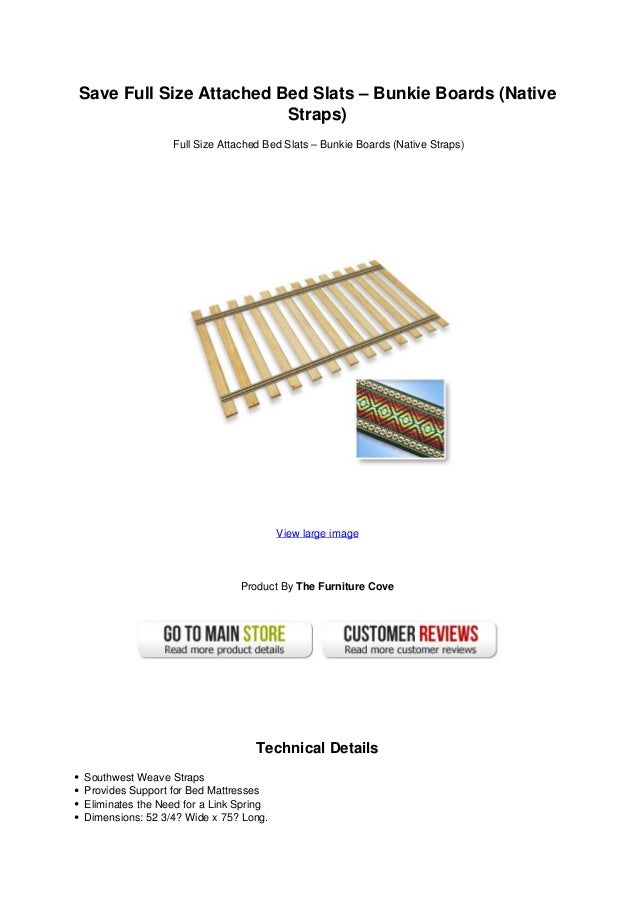 Save full size attached bed slats bunkie boards native straps