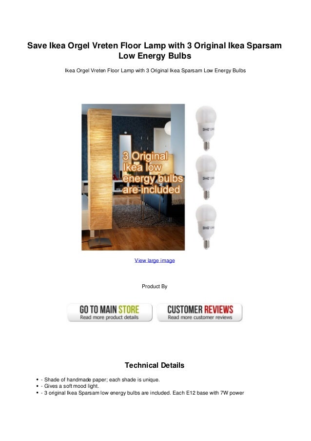 Save ikea orgel vreten floor lamp with 3 original ikea sparsam low