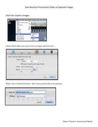 Save Slides in Keystone as images | PDF