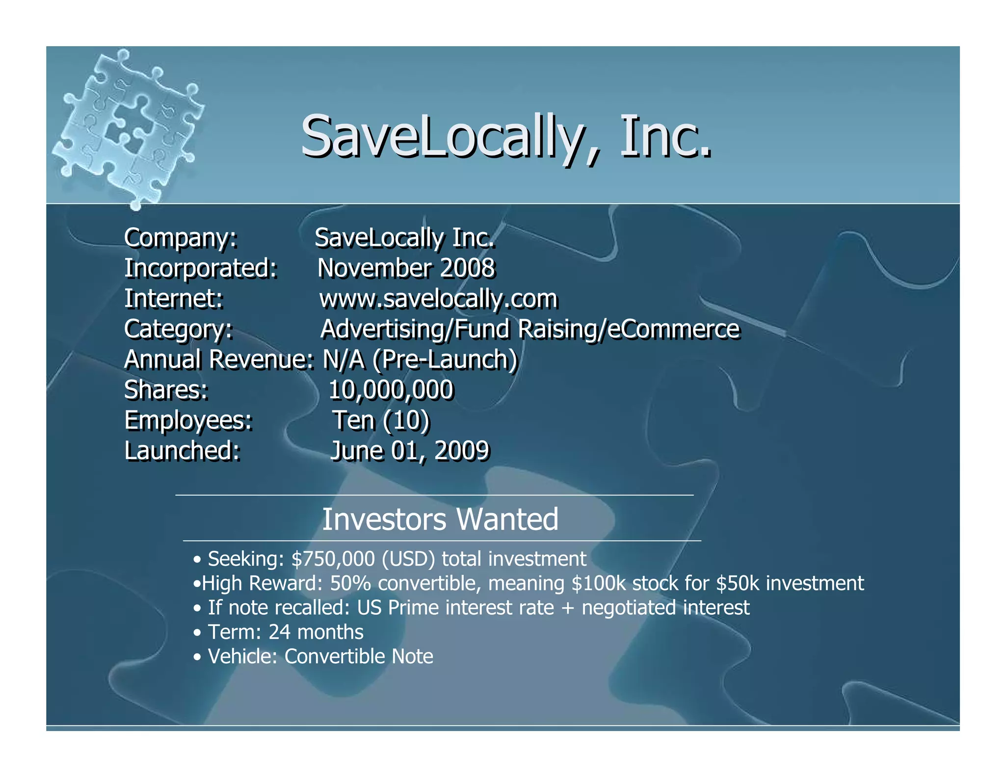 Save Locally Business Vision(R3)