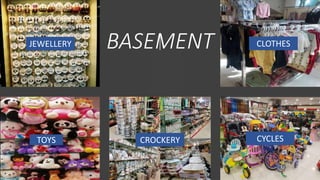 BASEMENTJEWELLERY
TOYS CYCLES
CLOTHES
CROCKERY
 
