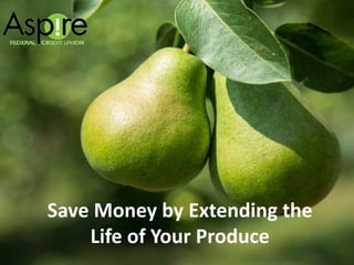 Save Money by Extending the
Life of Your Produce
 