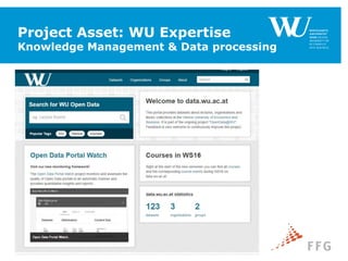Project Asset: WU Expertise
Knowledge Management & Data processing
FUSSZEILESEITE 5
 