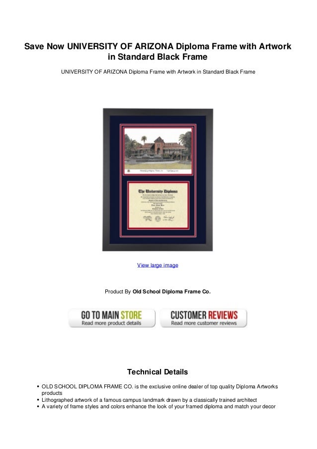 Save now university of arizona diploma frame with artwork in standard
