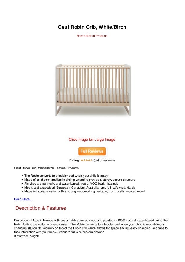 Save Oeuf Robin Crib White Birch
