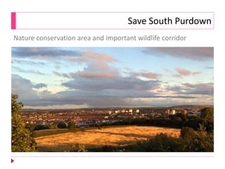Save South Purdown
Nature conservation area and important wildlife corridor
 