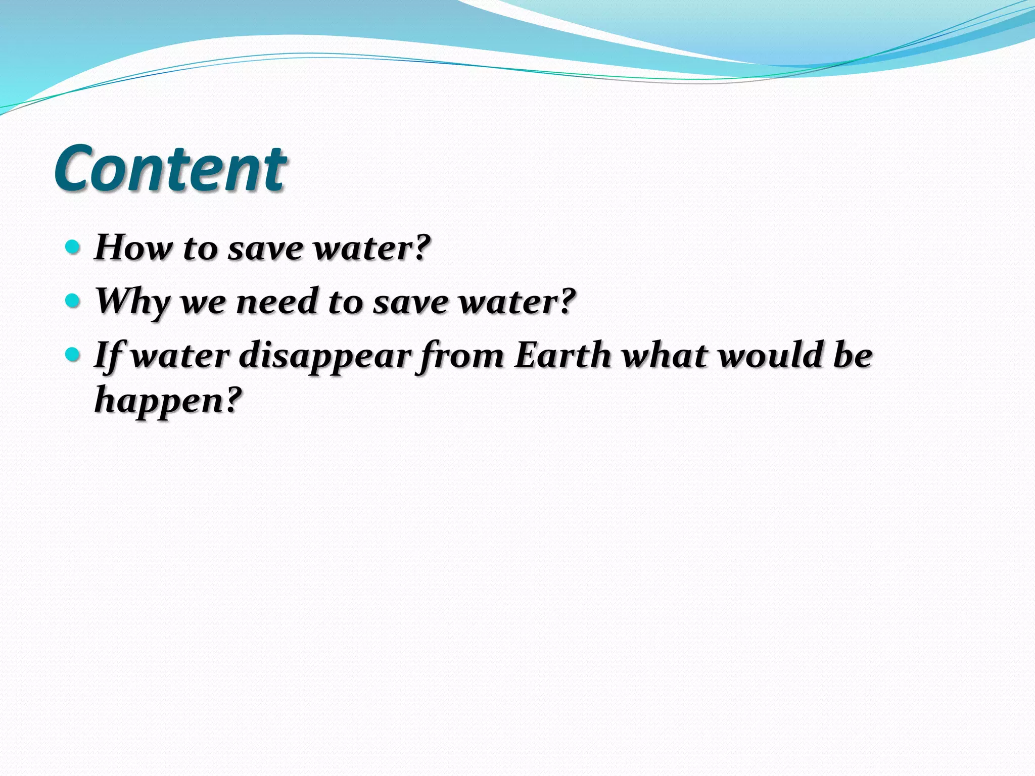 Save the water | PPTX