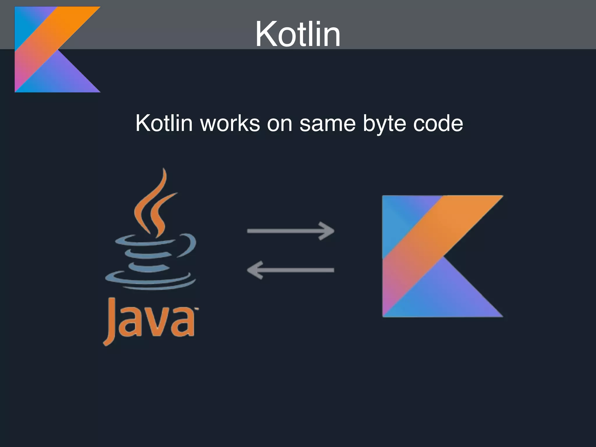 Kotlin Kotlin works on same byte code 