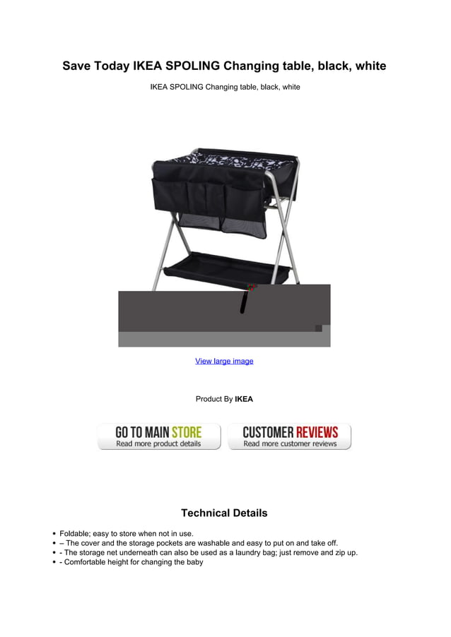 Save today ikea spoling changing table black white | PDF