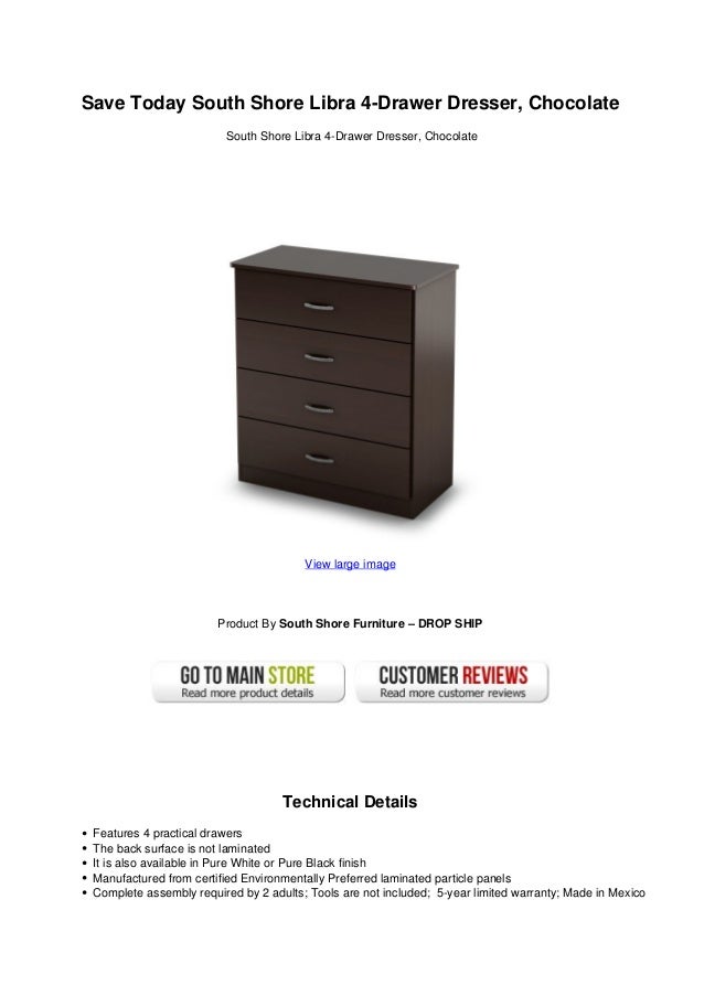 Save Today South Shore Libra 4 Drawer Dresser Chocolate