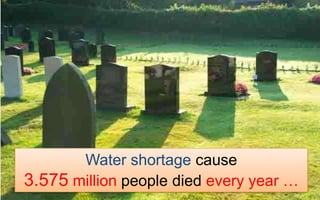 Water shortage cause 3.575 million people died every year … 
