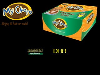 Ingredients: 
Premium cocoa blend, 
Milk, sugar, 
DHA 
Enjoy it hot or cold! 
and 
 