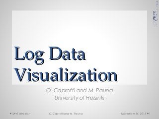 Log Data
Visualization
O. Caprotti and M. Pauna
University of Helsinki
SAVI Webinar

O. Caprotti and M. Pauna

November 14, 2013

1

 