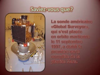 Saviez-vousque?La planète Mars est située à 227 936 637 km du Soleil?Mars