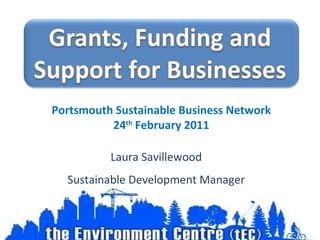 Laura Savillewood Sustainable Development Manager Portsmouth Sustainable Business Network 24 th  February 2011 