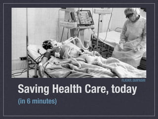 FLICKR: QUIPASHI


Saving Health Care, today
(in 6 minutes)
 