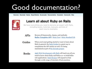 Good documentation?
 
