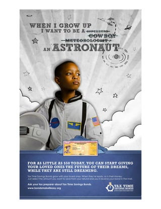 Savings Bond Astronaut Dream Tax Time Poster
