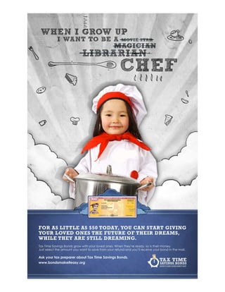 Savings Bond Chef Dream Tax Time Poster