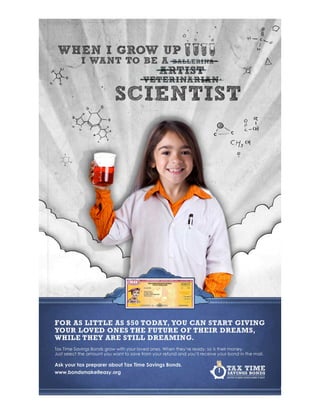 Savings Bond Scientist Dream Tax Time Poster