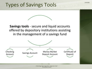 Savings tools 