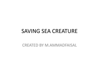 SAVING SEA CREATURE
CREATED BY M.AMMADFAISAL

 
