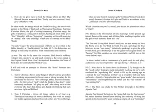 Saviour Of The World Saviour Of The World 
4. How do we give back to God the things which are His? Our 
Blessed Saviour answered thus, “freely you have received, freely 
give” (Matthew 10:8). 
In other words, the things which are God-Given (e.g. the ones which 
pertain to the Work of God such as Theological Teachings, Teaching 
Christian Music, the gift of writing/composing Christian songs, the 
gifts of prophecy, casting out of demons, healing etc must all be given 
“free” (literally) with no “hypocrisy” (meaning no freewill receiving 
of “money” nor “love offerings” which are all contrary to His Holy 
Word). 
The only “wages” for a true missionary of Christ (as it is written in the 
Bible, literally) is “food & drinks” (in Luke 10:7 - His Rules does not 
change in time only lies evolve. Truth remains the same in Him). 
A note: The rule is the same for everyone. God doesn’t suddenly 
whisper into a pastor’s ear and teach contrary to the verses stated in 
the Original Greek Bible. Don’t be deceived. Remember, the Voice of 
God does not contradict the Word of God. 
I will end with an example to illustrate the “fruits” between two 
Christians: 
1. Type 1 Christian - Gives some things of which God has given him 
free (taking no payment for his services or taking no salary for his 
servitude) but receives “love offerings, tithes, freewill monetary 
gifts - for the work of “god” which he thinks he has done”. Quite 
commonly exclaims, “all glory to god” after doing such so that 
everyone who hears that phrase gets duped into thinking that such 
acts were right and Biblical. 
2. Type 2 Christian - Gives all things which is of God (e.g. 
Theological teachings & music) absolutely free with no strings 
nor hidden agendas attached. Does not collect any “love offerings, 
tithes nor any freewill monetary gifts” for those Work of God done 
simply because it is done in Light and Truth in accordance to the 
Commands of Christ aforementioned. 
Which Christian are you? As usual, you decide for yourselves which 
is “right”. 
P/S: Money is the lifeblood of all false teachings in this present age 
(aion). Remove the money and all these false teachings together with 
the gods which authored them will “die”. 
The True and Living God doesn’t need you, me nor money to Save 
the World or to do His Work in Truth. It’s just a privilege for True 
believers to use “our money” (relatively speaking) to give the gifts 
(which God gave absolutely) to do the good works (good fruits) in 
“honour” for Him seeking our own immortality and life too as the 
verse (below) says: 
“to those, indeed, who in continuance of a good work, do seek glory, 
and honour, and incorruptibility - life age-during.” (Romans 2:7) 
P/S 2: Note that in the verse above (in Romans 2:7), though we do 
the “good works” hoping to merit immortality (seeking it), we’re only 
conferred the “age-during life”, which is life in the coming age as 
a reward for our “obedience to Him” (as a reward to both our faith 
and works - literally). Note also that our “good works” does not merit 
“immortality” (incorruptibility) but rather just the “fair reward” of 
“age-during life”. 
P/S 3: The Best case study for this Perfect principle in the Bible: 
Apostle Paul. 
Apostle Paul himself did not use the “going full time for God excuse” 
but rather humbled himself (not abusing the authority of being the 
apostle to the Gentiles) by even working a simple job as a “tentmaker” 
256 257 
 