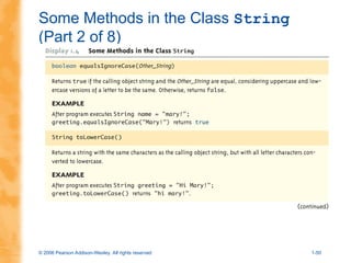 © 2006 Pearson Addison-Wesley. All rights reserved 1-50
Some Methods in the Class String
(Part 2 of 8)
 