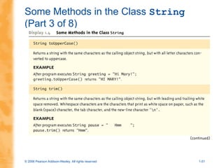 © 2006 Pearson Addison-Wesley. All rights reserved 1-51
Some Methods in the Class String
(Part 3 of 8)
 