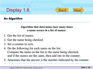 Display 1.6 Slide 1-  Back Next 