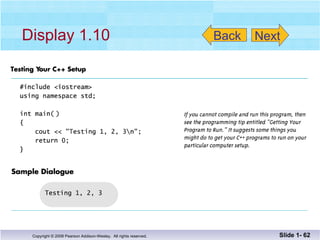 Display 1.10 Slide 1-  Next Back 