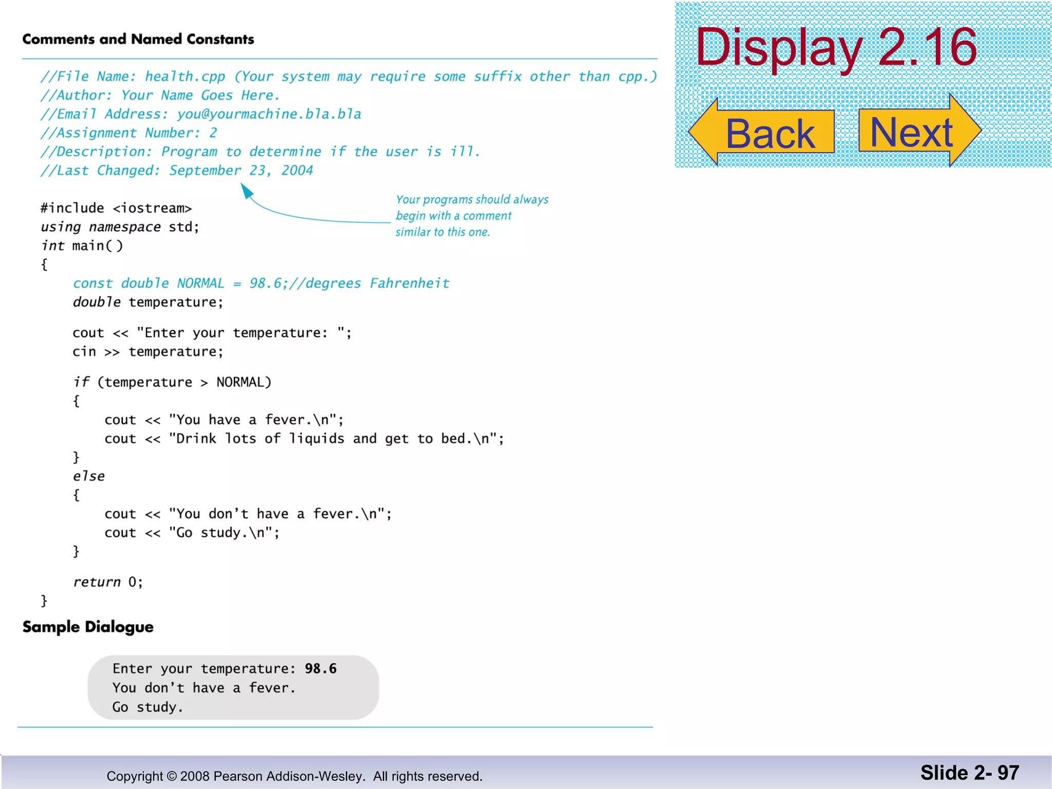 Display 2.16 Slide 2-  Back Next 