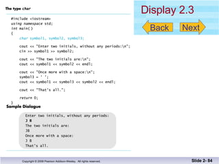 Display 2.3 Slide 2-  Back Next 
